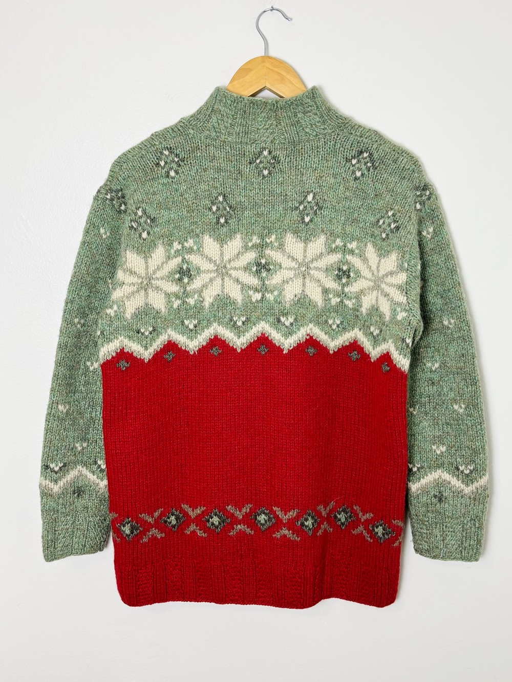 Lauren Ralph Lauren Wool Alpaca Fair Isle Hand-Knit Nordic Christmas Sweater S/M - Picture 5 of 5